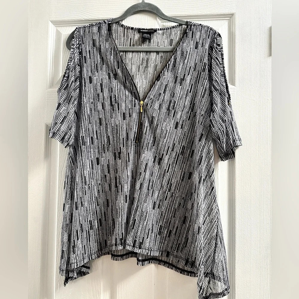 Sheer Cold Shoulder Blouse, Medium